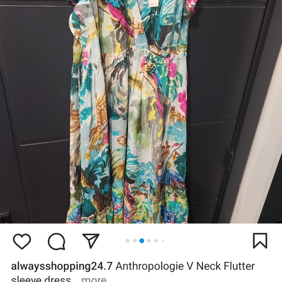 Anthropologie V neck flutter dress - Picture 6 of 8